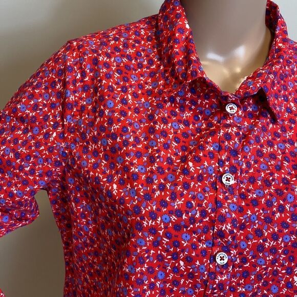 ❤️Last Chance U.S. Polo ASSN floral print cotton blend button down shirt size L - Picture 2 of 9